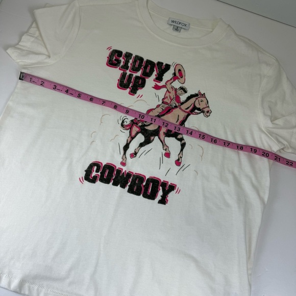 Wildfox Ryan Ex Giddy Up Cowboy Graphic Tee Womens Small Shirt NWT - Picture 9 of 11